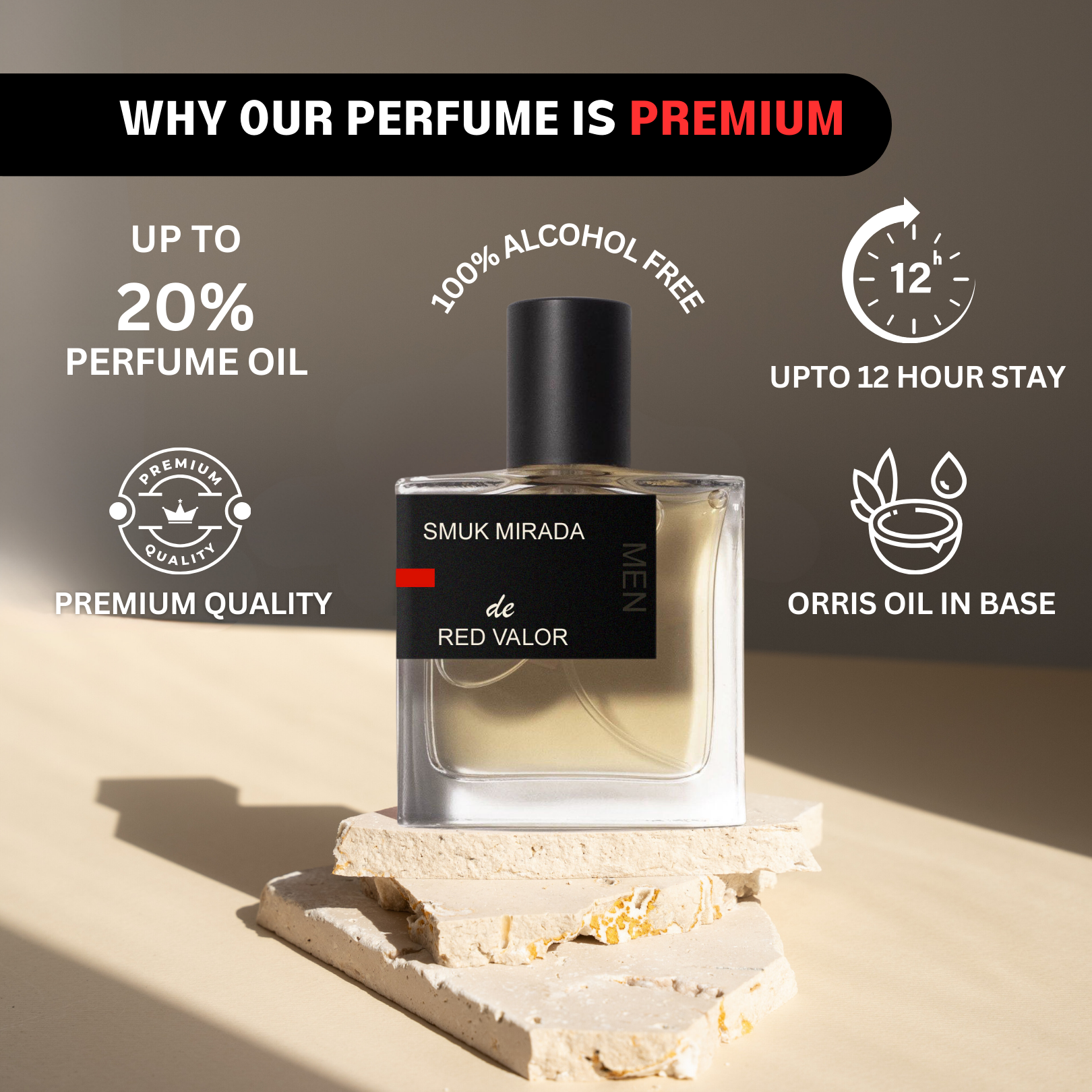 Smuk Mirada Red Valor with Rose Petals and Agarwood