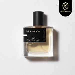 White Dusk Perfume Bottle – Front View | Smuk Mirada